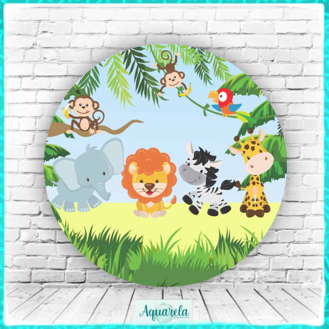 Painel Safari – Animais da Selva 150 cm diametro