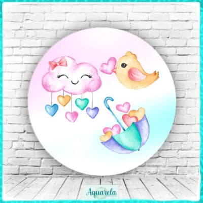 Painel Chuva de Amor Passarinho 120 cm diametro