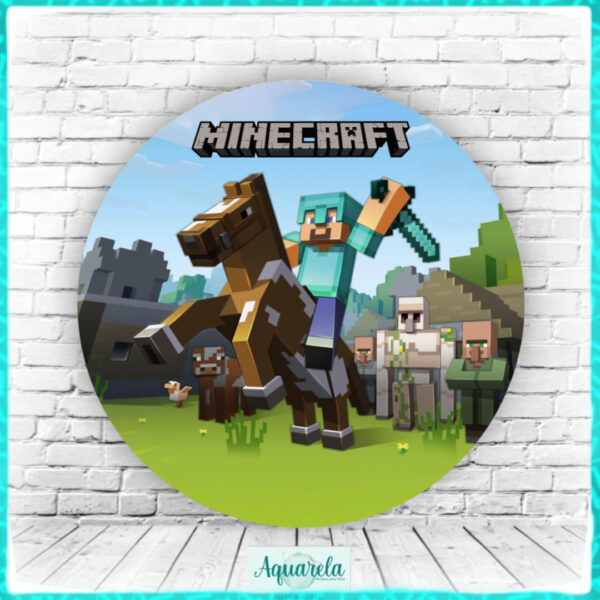 Painel Minecraft 120 cm diametro