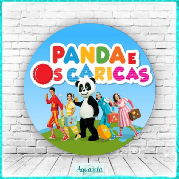 Painel Panda e os Caricas 120 cm diametro