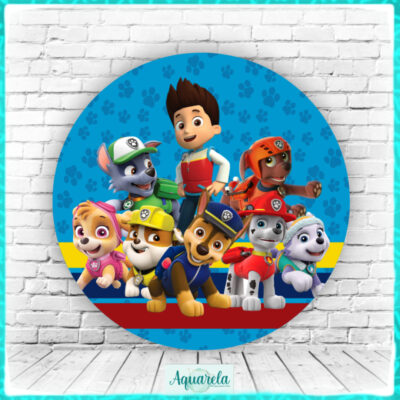 Painel Patrulha Pata Azul Menino 120 cm diametro