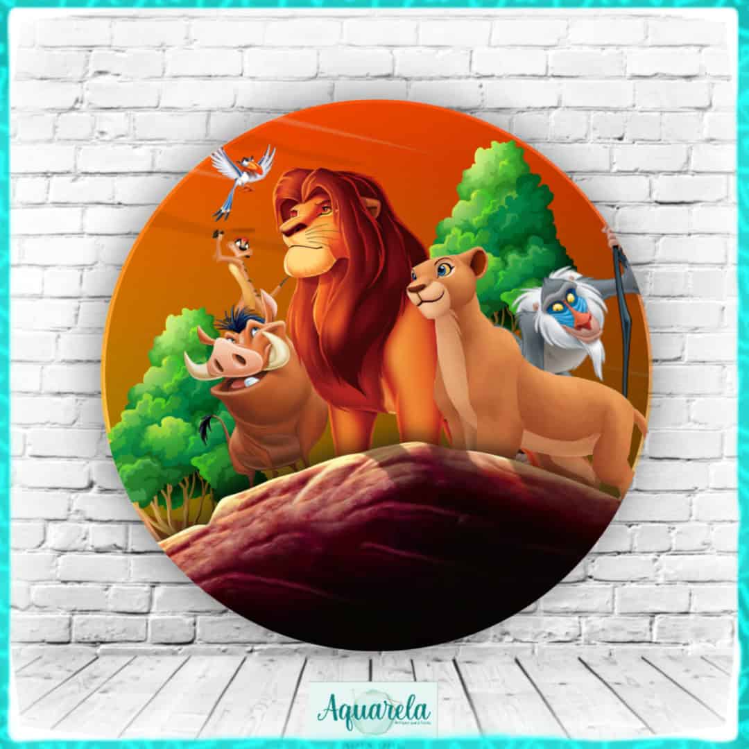 Painel Rei Leão Simba 120 cm diametro