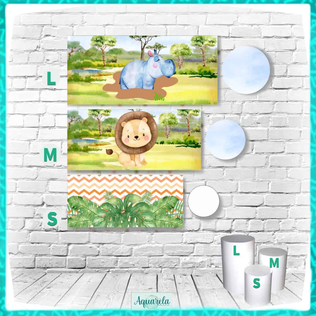 Trio Capa para Cilindros Safari – Animais da Selva