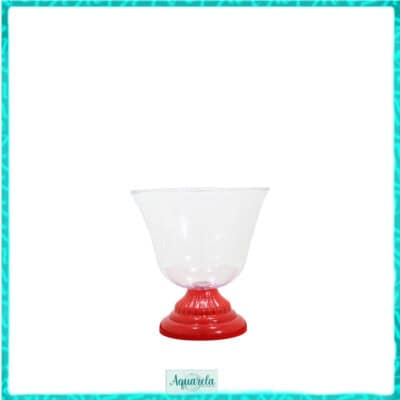 Taça de Decoração - Cristal com Vermelho