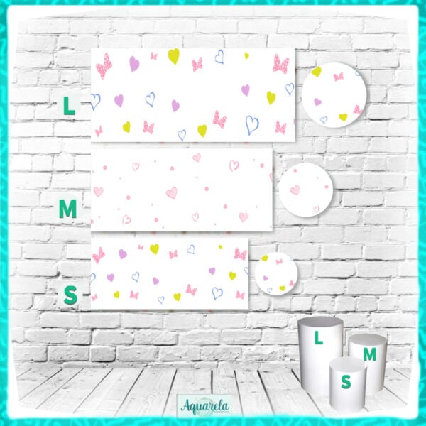 Trio Capa para Cilindros Minnie Rosa Corações Laco Fita