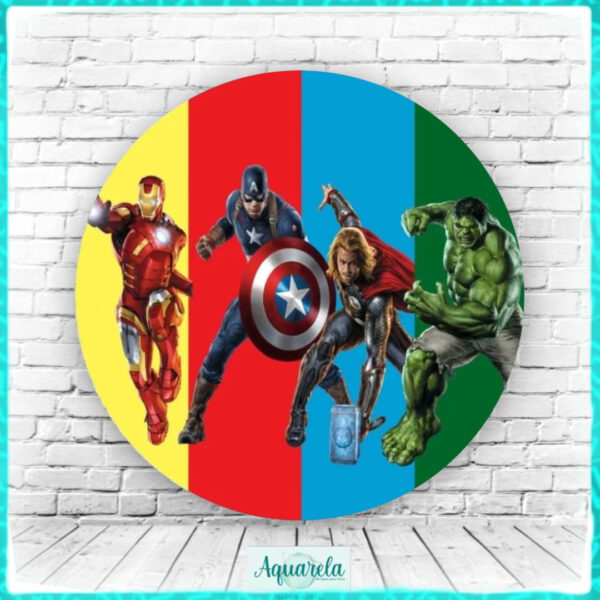 Painel Vingadores 200 cm diametro