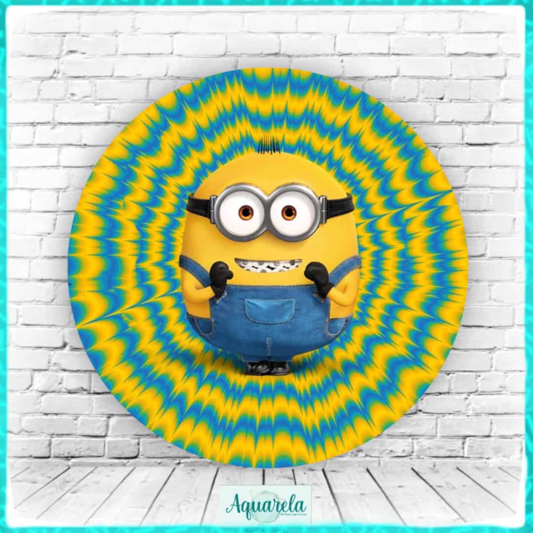 Painel Minions 120 cm diametro