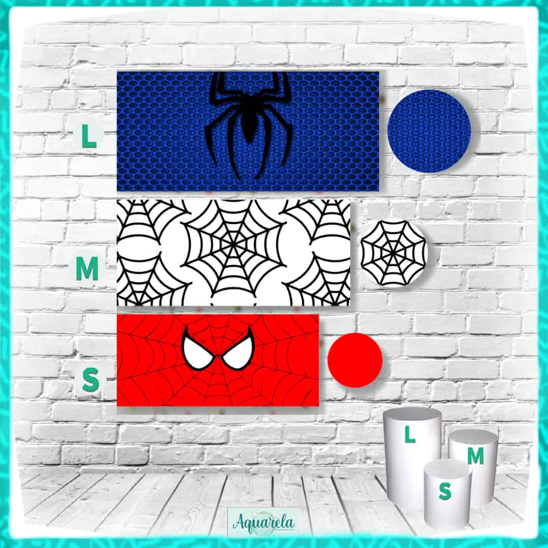 Trio Capa para Cilindros Homem Aranha Azul Teia