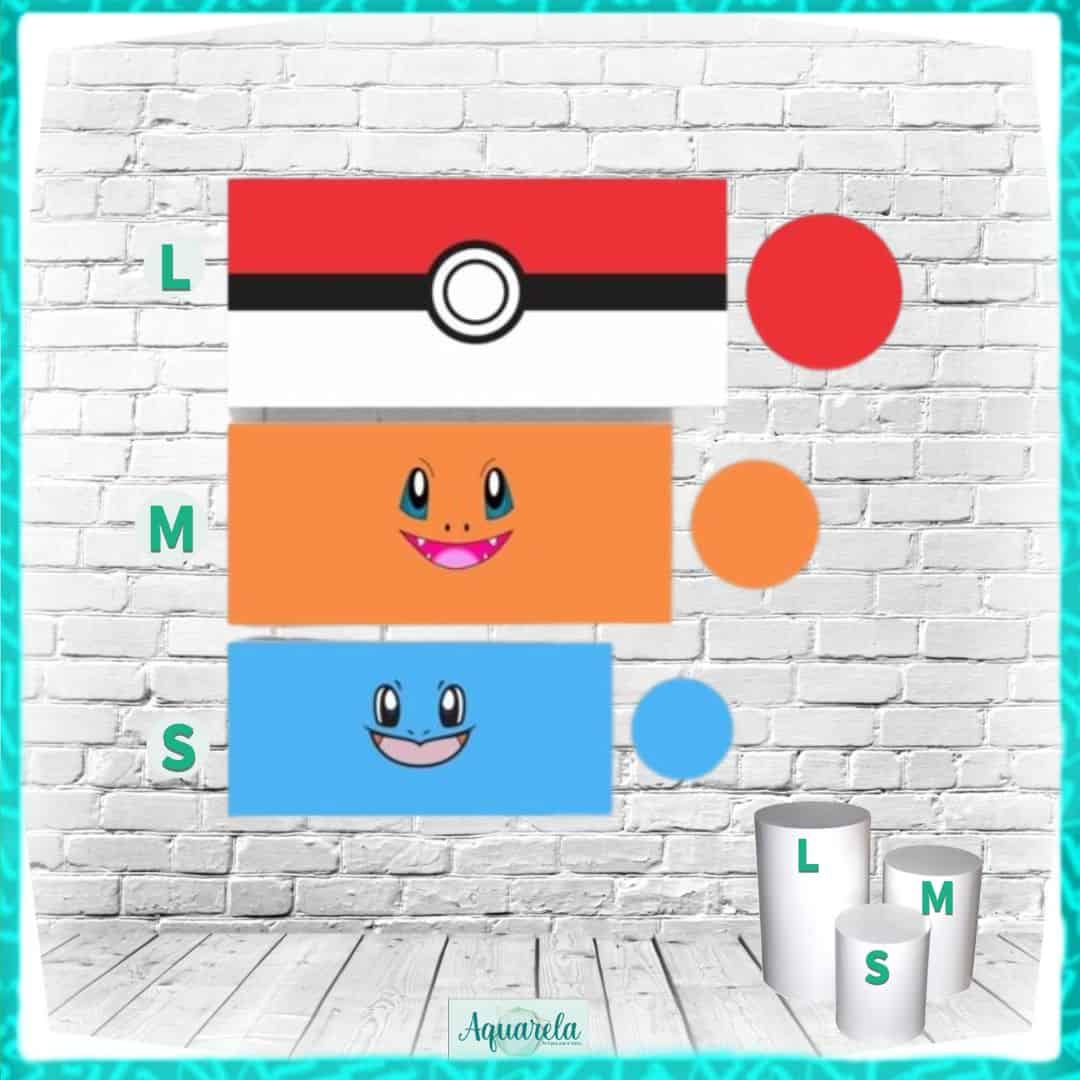Trio Capa Cilindros Pokemon