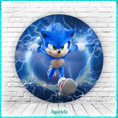 Painel de Mesa Sonic 50 cm Tecido Sublimado