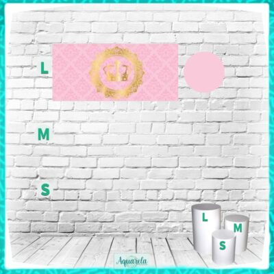 Capa Cilindro Grande Coroa Realeza Rosa