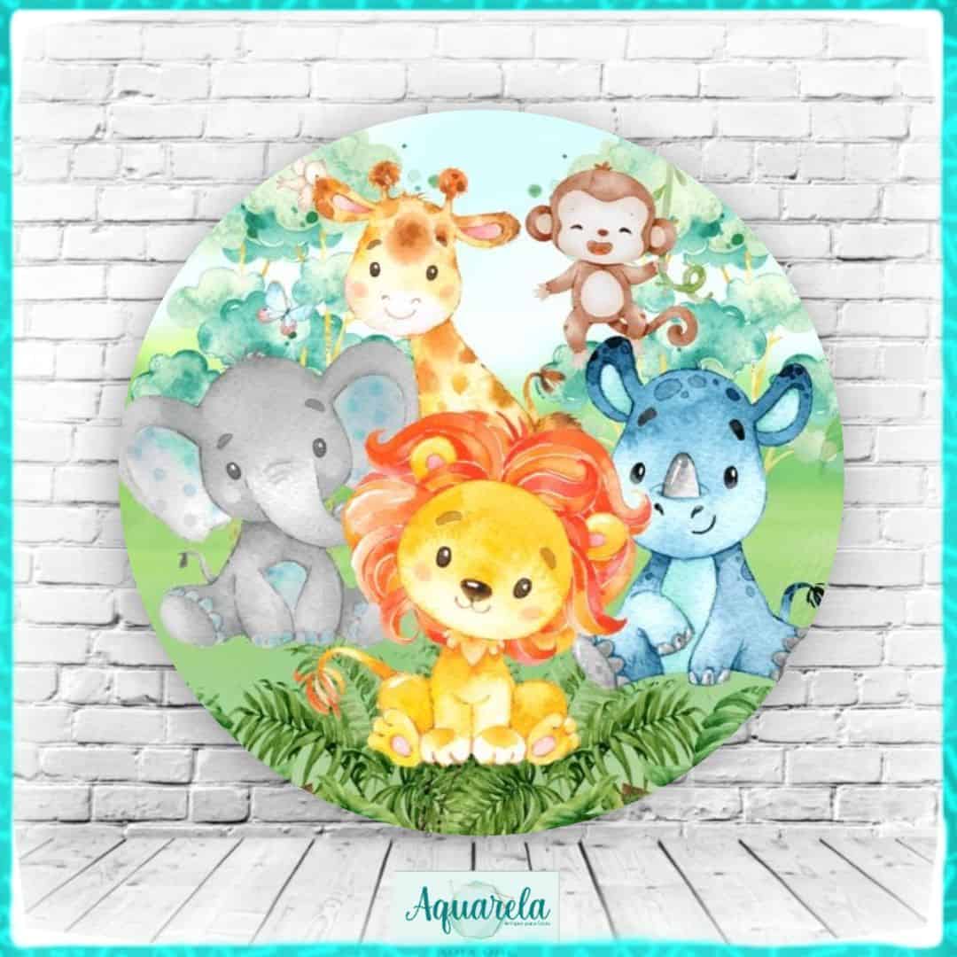 Painel Safari Animais da Selva 150 cm diametro