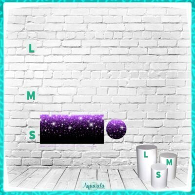 Capa Cilindro Pequena Glitter Roxo com fundo Preto