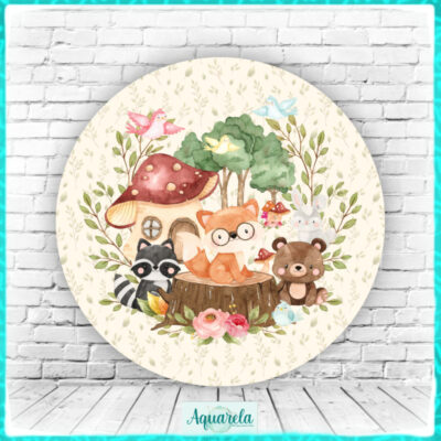 animais do bosque casa cogumelo