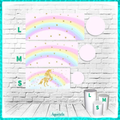 baby shark unicornio arco iris estrelas