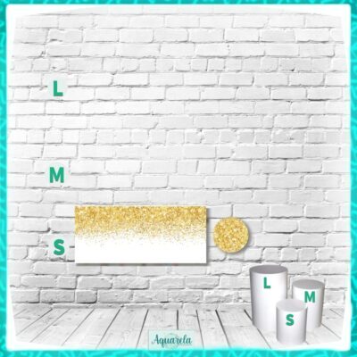 cilindros pequeno glitter dourado