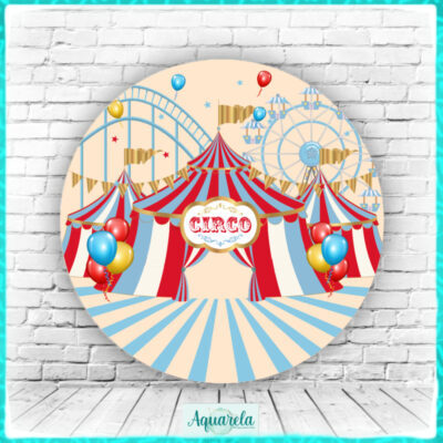 circo azul com vermelho