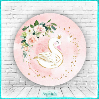 cisne rosa dourado flores