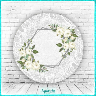 floral cinza prata