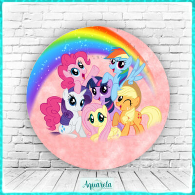 my little pony fundo rosa arco iris