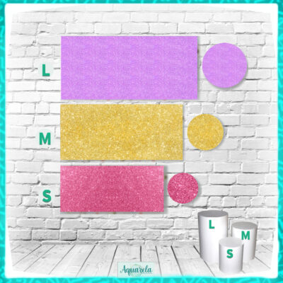 trio cilindros Glitter lilas dourado rose