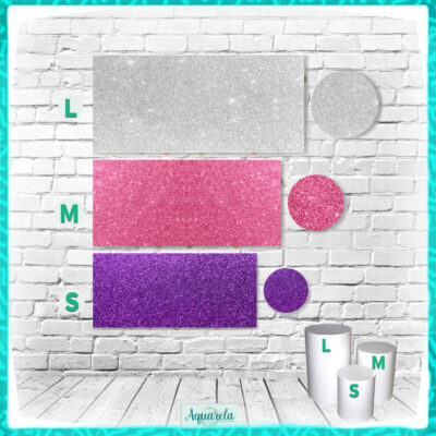 trio cilindros Glitter prata rose roxo