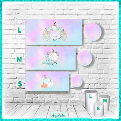 trio cilindros cinderela azul rosa