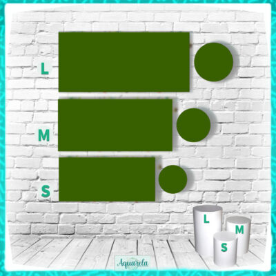 trio cilindros cores lisas verde militar