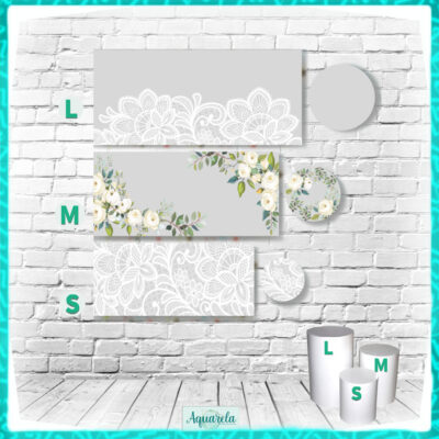 trio cilindros floral cinza recnda
