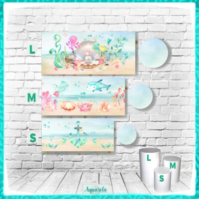 trio cilindros fundo do mar concha