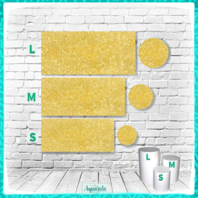trio cilindros glitter dourado