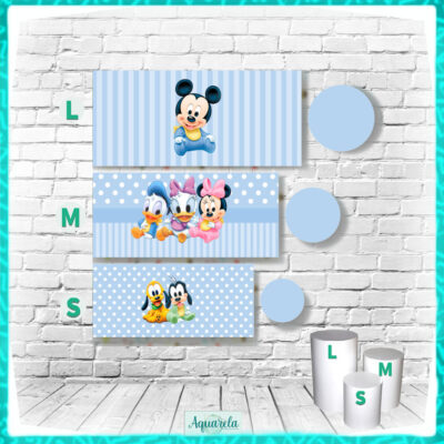 trio cilindros mickey turma baby azul