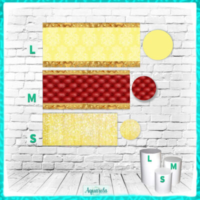 trio cilindros minnie realeza vermelho dourado