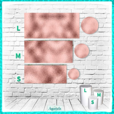 trio cilindros rose glitter
